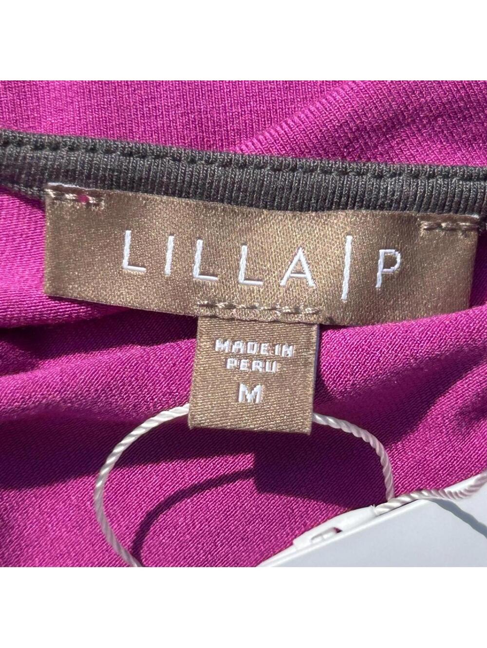 Lilla P Shirred Cross Front Dress | Dahlia Pink | Size Medium | NEW w tags ~$129